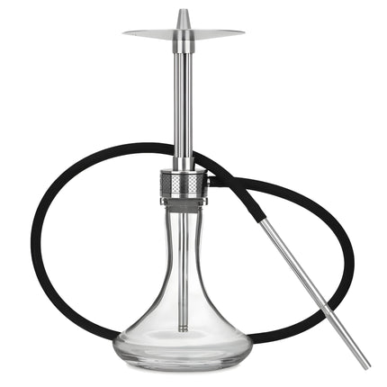 BS Hookah REF stainless steel shisha pipe with clear glass vase
