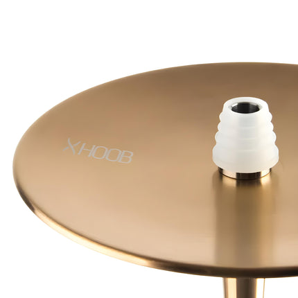 Hoob Go On Bronze Hookah tray featuring the Hoob logo detail
