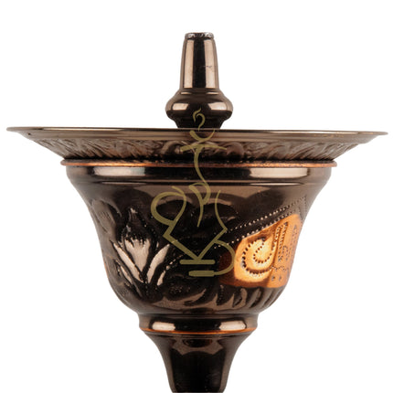 Detailed View of Khalil Mamoon 1566 Oxide Mismatch Hookah Tray from Side Angle