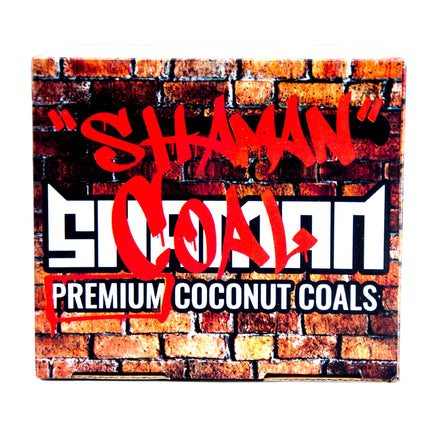 Shaman Fingers Premium Coconut Charcoal packaging with graffiti-style branding