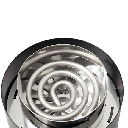 Top view of Shisha Turbine NeXt Premium Coal Burner with stainless steel Booster attachment.
