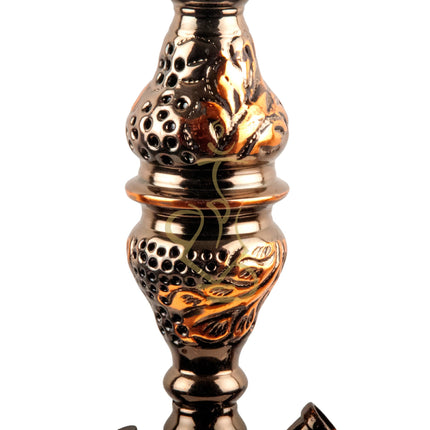 Close-up of Khalil Mamoon 1566 Oxide Mismatch Hookah Stem Showing Carved Patterns