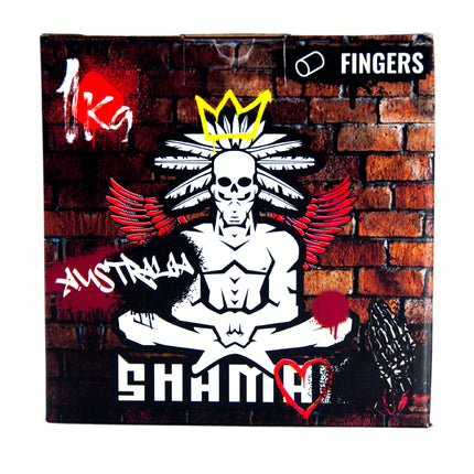 Shaman Fingers Coconut Charcoal packaging featuring skeletal figure and Australian branding