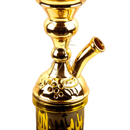 Detailed image of the Khalil Mamoon Ice Eidco Gold 21" Hookah stem showcasing its luxurious gold finish.