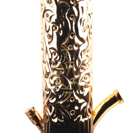 Alternate full view of Khalil Mamoon Ice Dana Gold Hookah, showcasing entire setup