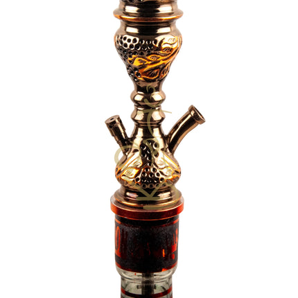 Full View of Khalil Mamoon 1566 Oxide Mismatch Hookah Stem and Base