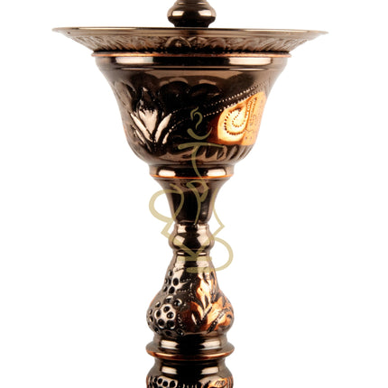 Full Stem View of Khalil Mamoon 1566 Oxide Mismatch Hookah Showing Detailed Craftsmanship