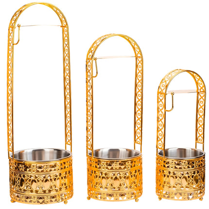 Gold and Silver Essentials Shisha Charcoal Holder in three sizes