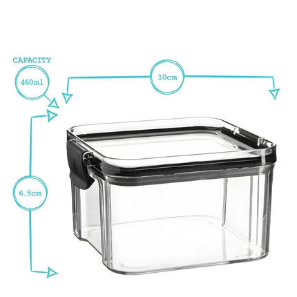 Labeled Dimensions of Flavour Seal Hookah Flavor Container - 460ml Capacity, Compact Design