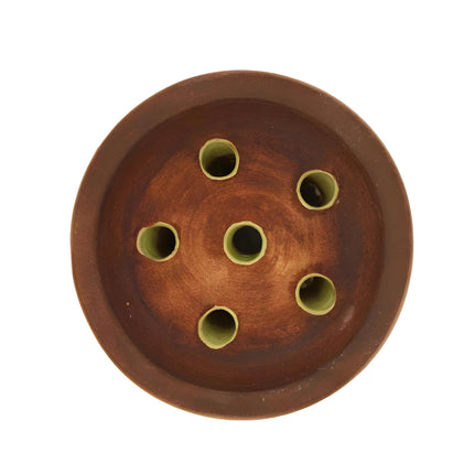 Top view of the Kong Turkish Boy Orange Hookah Bowl showing the spacious interior for optimal flavour use.