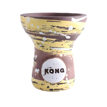 Detailed view of Kong Turkish Boy Yellow Hookah Bowl, illustrating the intricate design and quality craftsmanship.