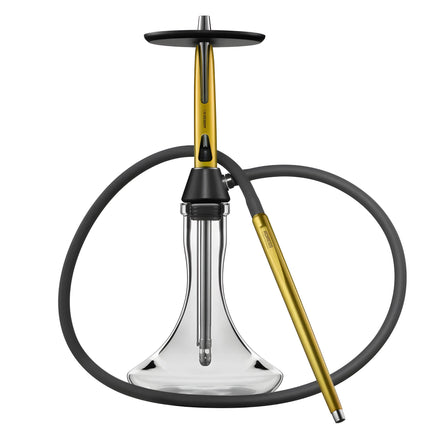 Easy setup of Koress K3 Hookah in yellow with seamless hose connection