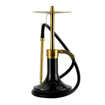 Oduman Infinity Hookah - Black Glass with Gold Body