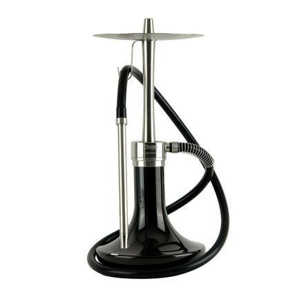 Oduman Infinity Hookah - Black Glass with Silver Body Shisha | The Premium Way