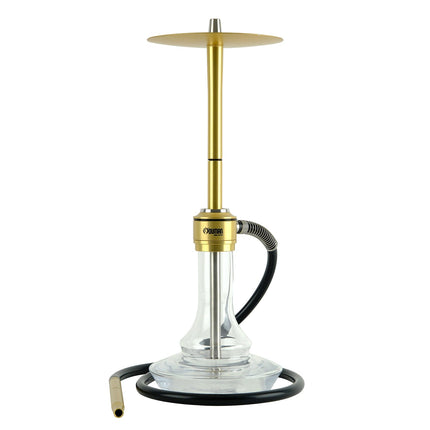 Oduman Nova Hookah Clear Glass & Gold Body Shisha | The Premium Way