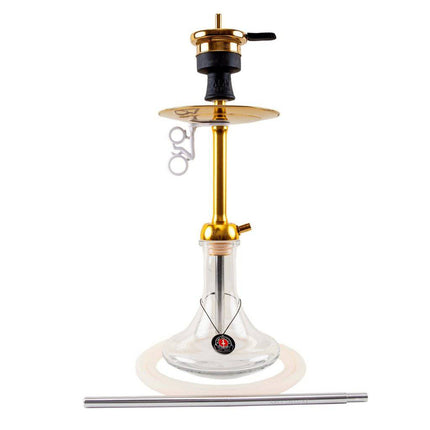 Amy Deluxe - Amy Deluxe - Alu Sleek S Gold Clear Hookah - The Premium Way