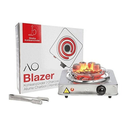 AO - AO Blazer Stainless Steel Electric Shisha Charcoal Burner 1000W & Tongs - The Premium Way